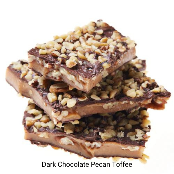 Dark chocolate pecan toffee