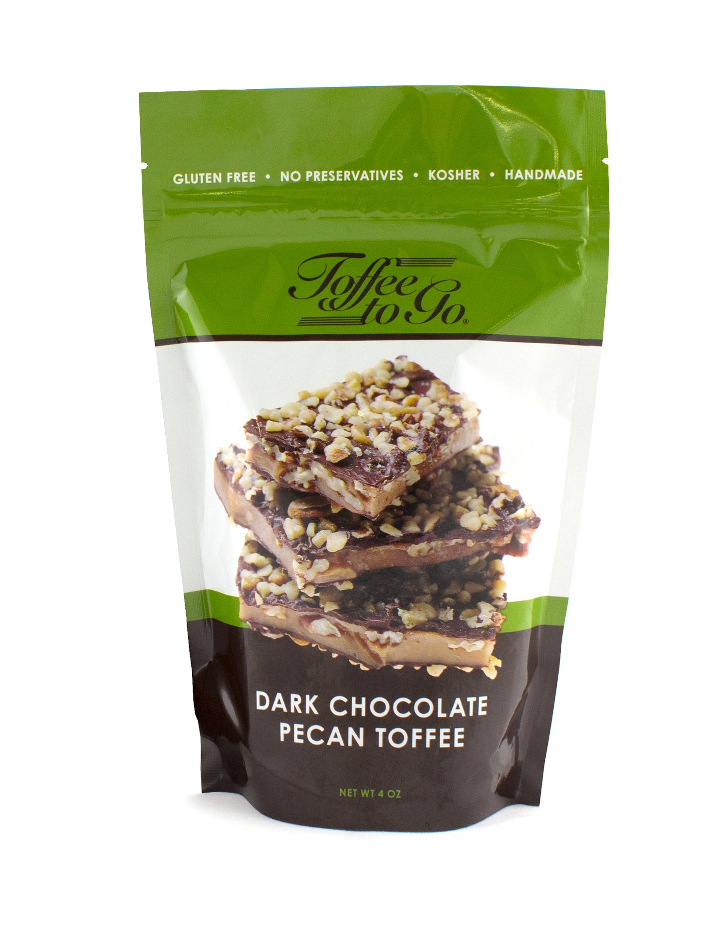 Resealable Bag of Dark Chocolate Pecan Toffee