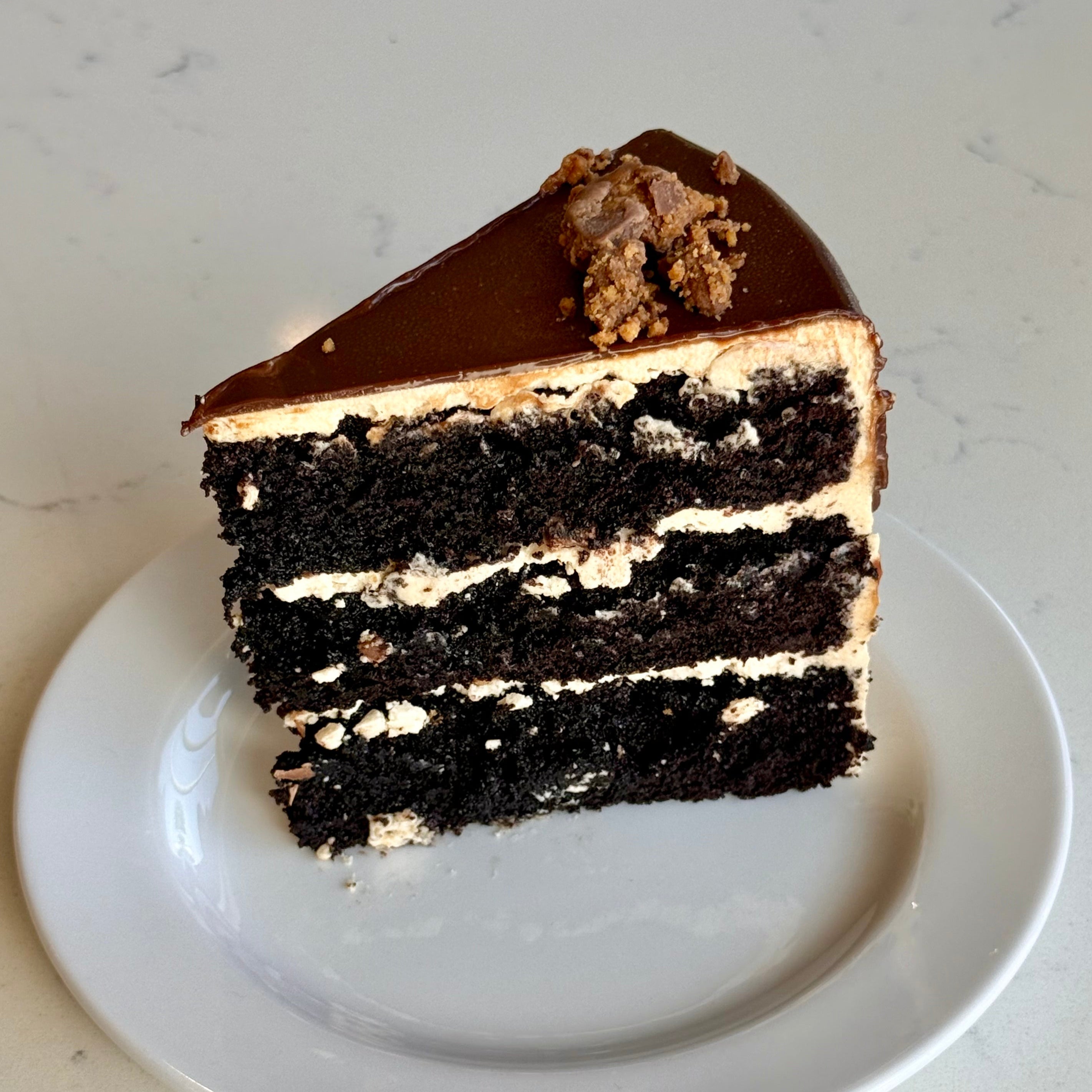 Reese's Chocolate Peanut Butter Cake Slice