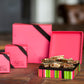 Classic Pink Collection of boxes with toffee