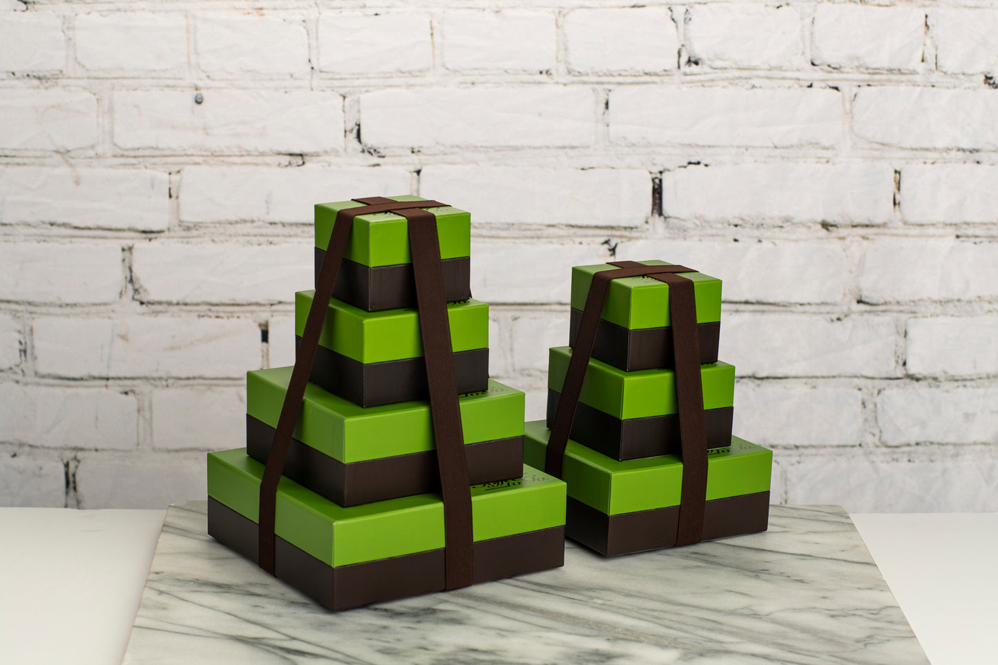Signature Green And Brown Boxes Toffee Towers