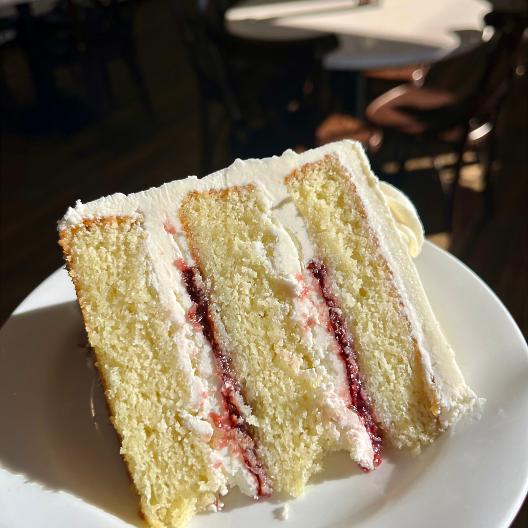 Almond Raspberry Cake Slice