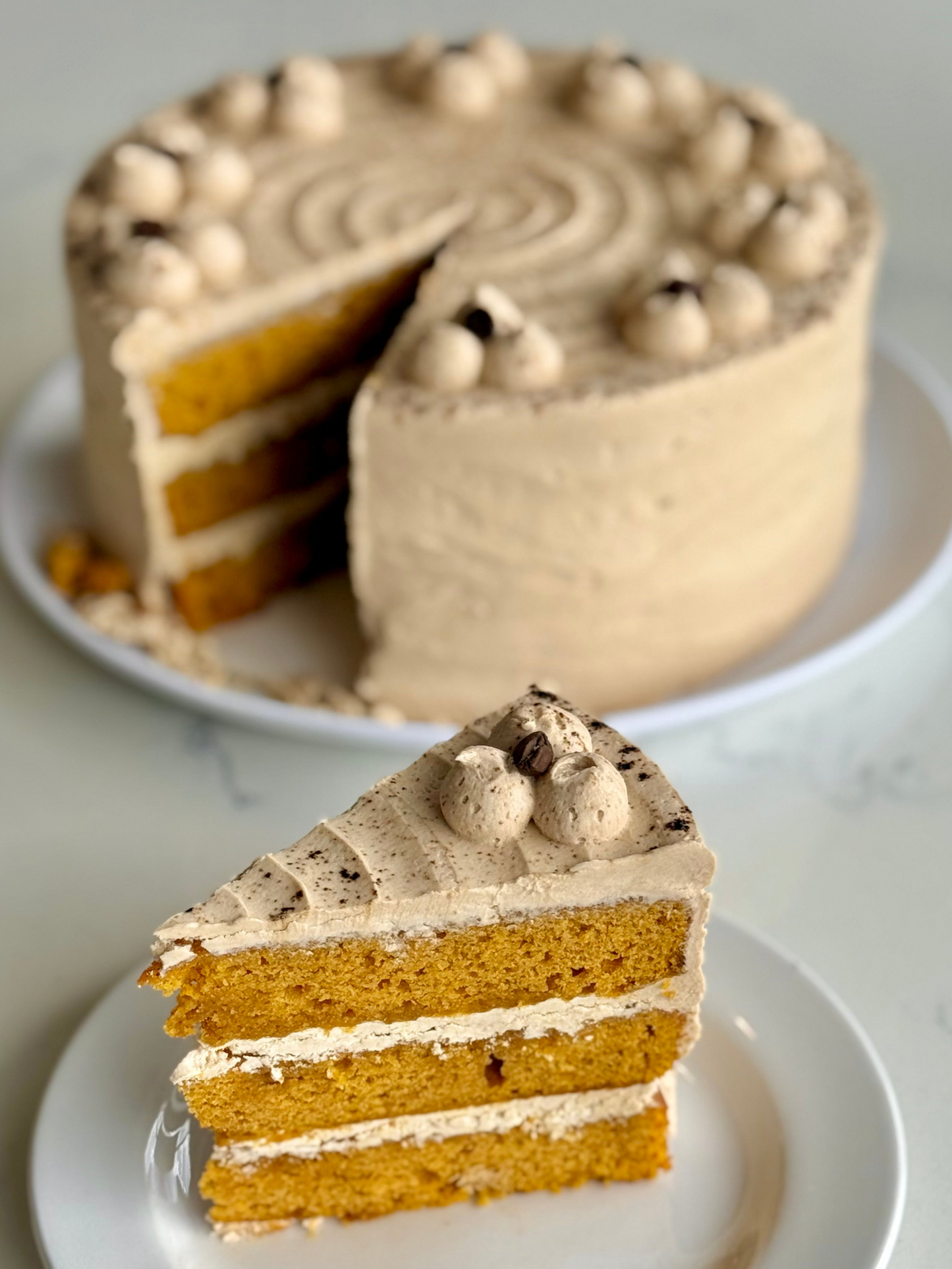 Pumpkin Spice Latte Cake Slice
