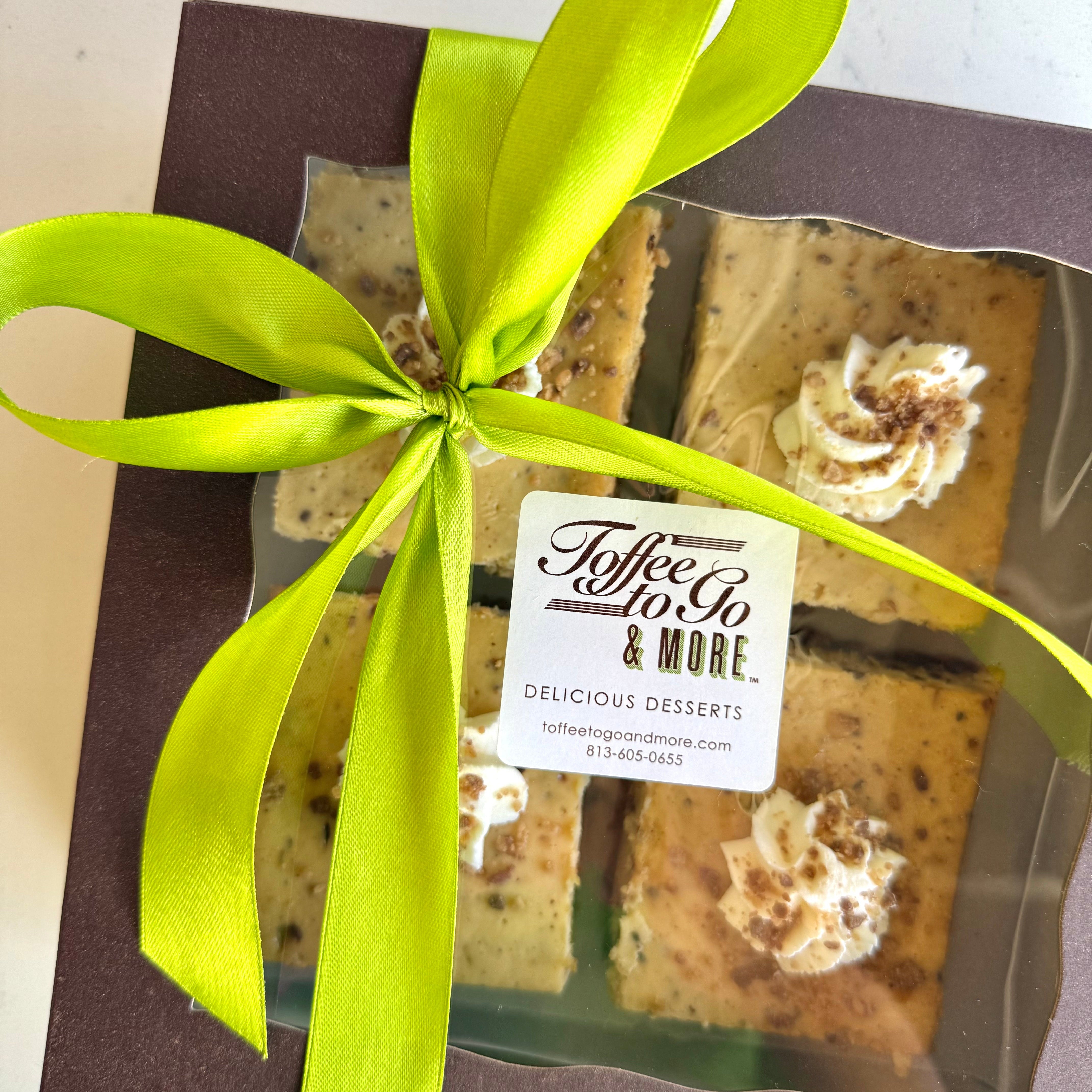toffee cheesecake bar tampa desserts bakery gift box platter